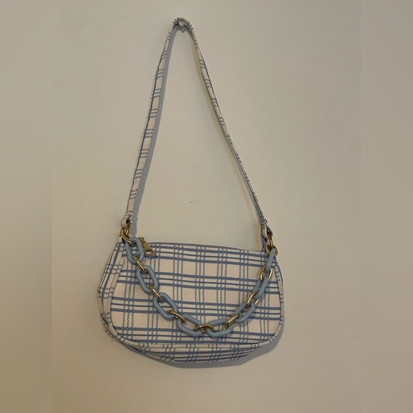 Blue and white checkered bag - Picture 1 of 6